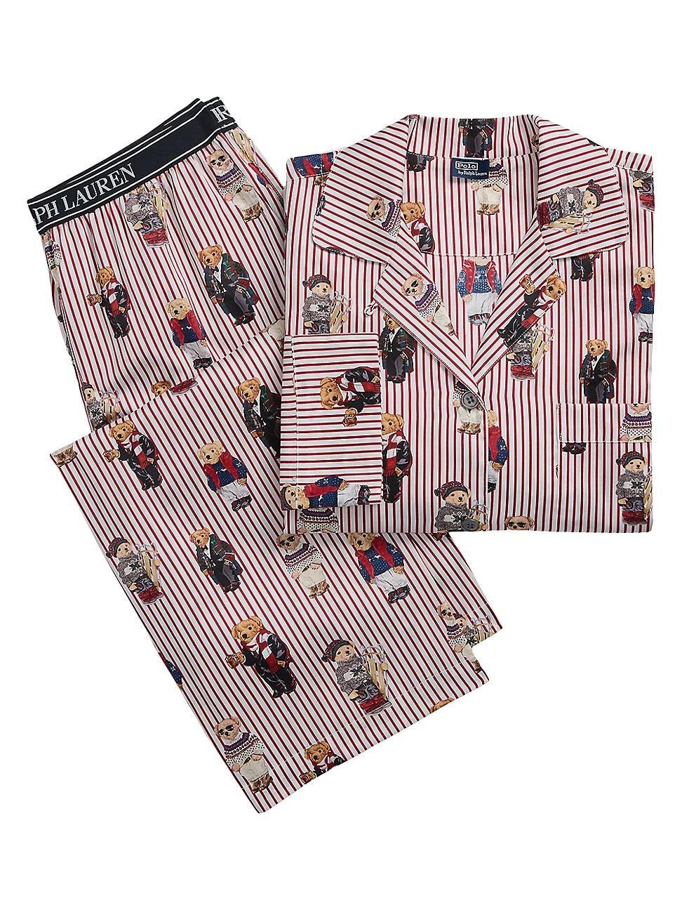 Womens Madison Teddy Bear Stripe Pajama Set Product Image