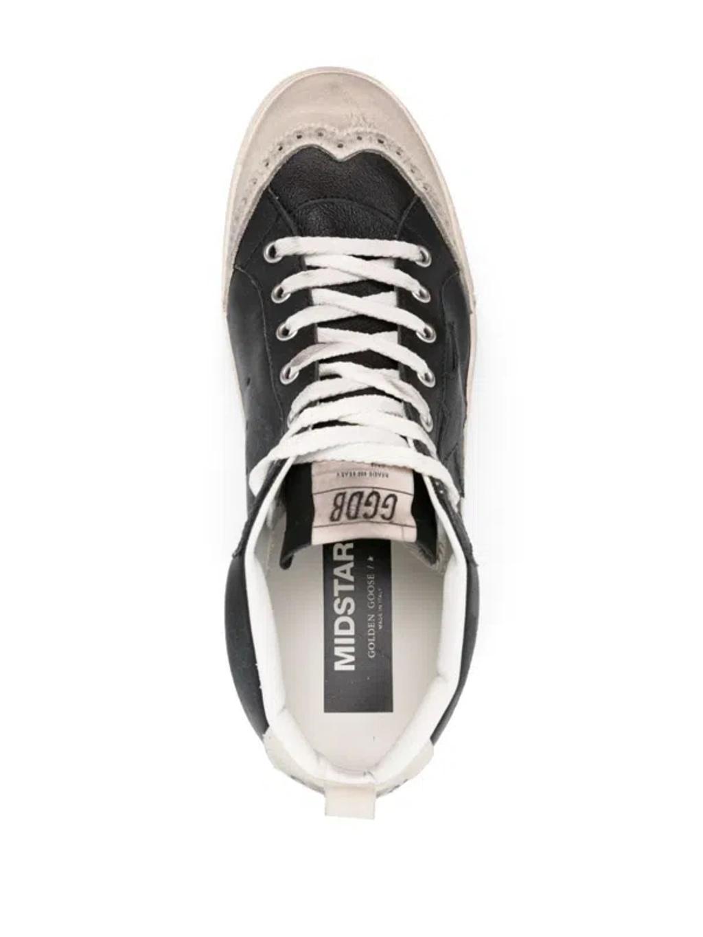 GOLDEN GOOSE Men's Mid Star Sneaker In Black,ice Product Image