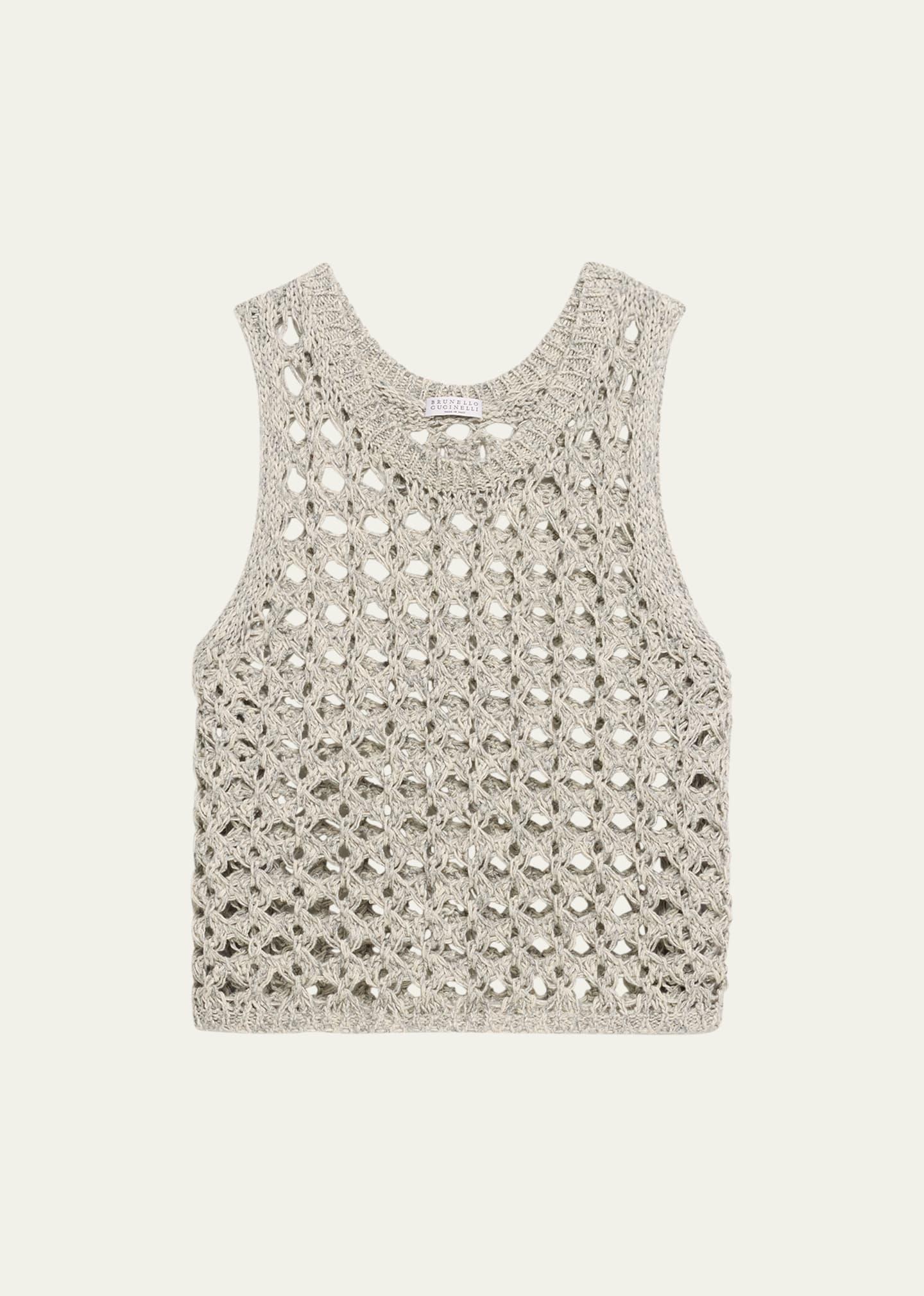 Womens Jute and Cotton Mesh Knit Top Product Image