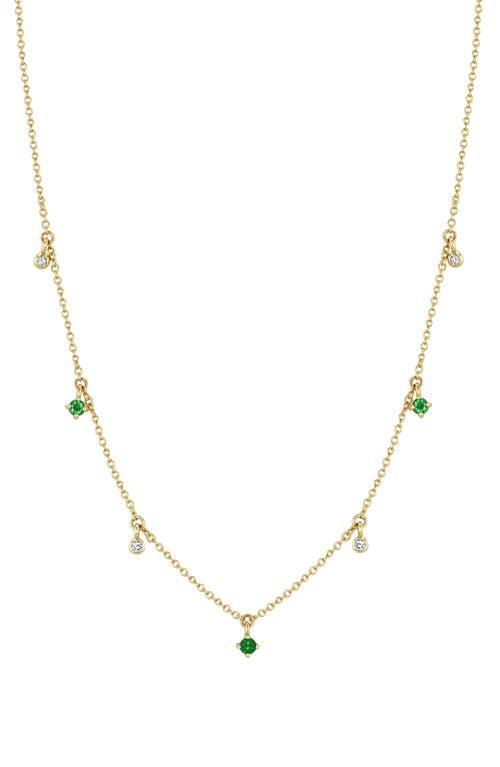 Zo Chicco Emerald and Diamond Station Necklace Product Image