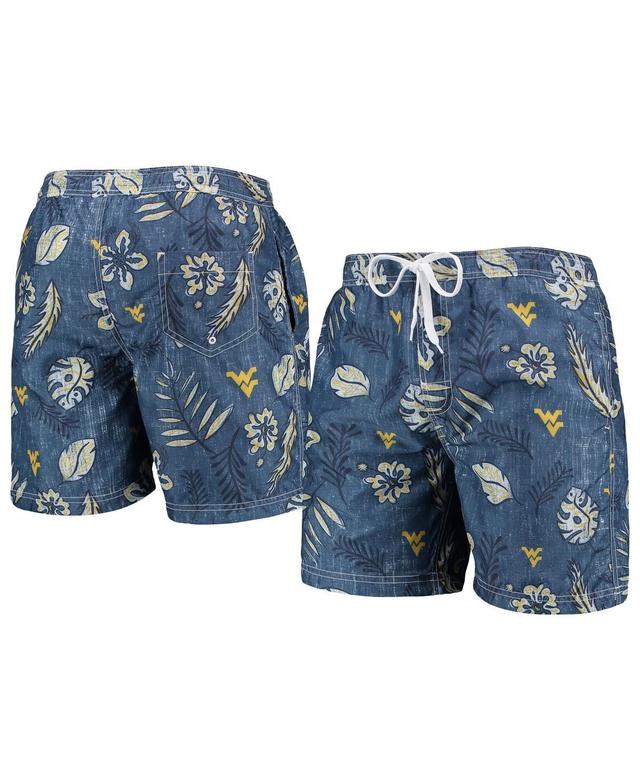 Mens Wes & Willy West Virginia Mountaineers Vintage Floral Swim Trunks Blue Product Image