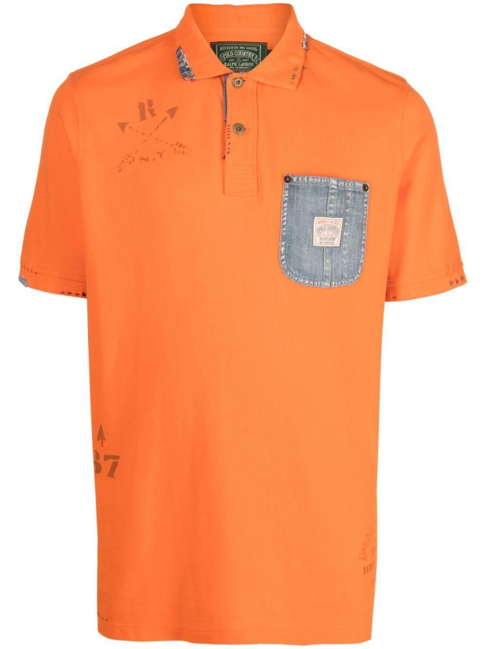 POLO RALPH LAUREN Logo-print Cotton Polo Shirt In Orange Product Image