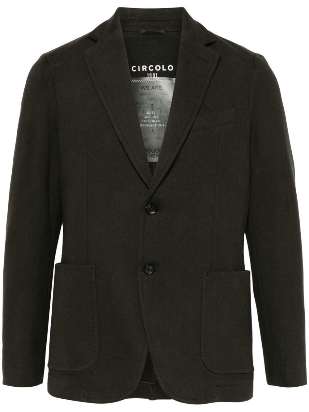 Circolo 1901 Single-Breasted Blazer Cashmere Touch -Dark Green Product Image