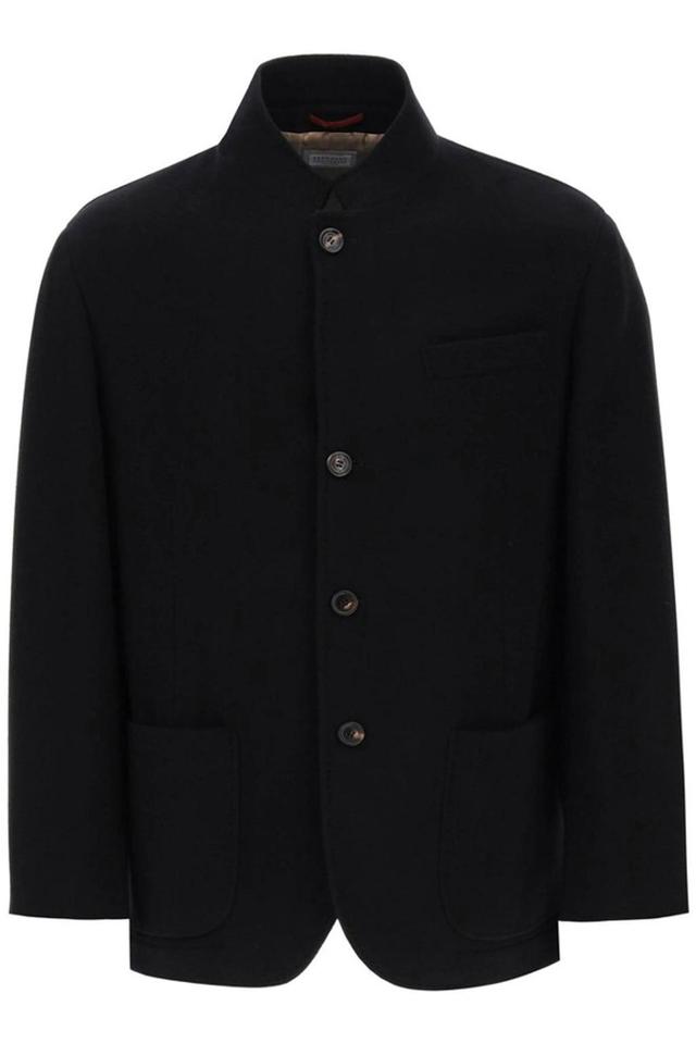 Long Sleeved Single Breasted Jacket In Black Product Image