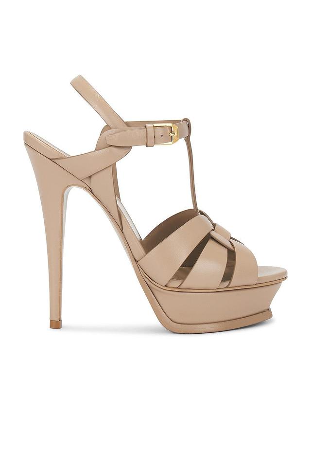 Saint Laurent Tribute Platform Sandal in Beige Product Image