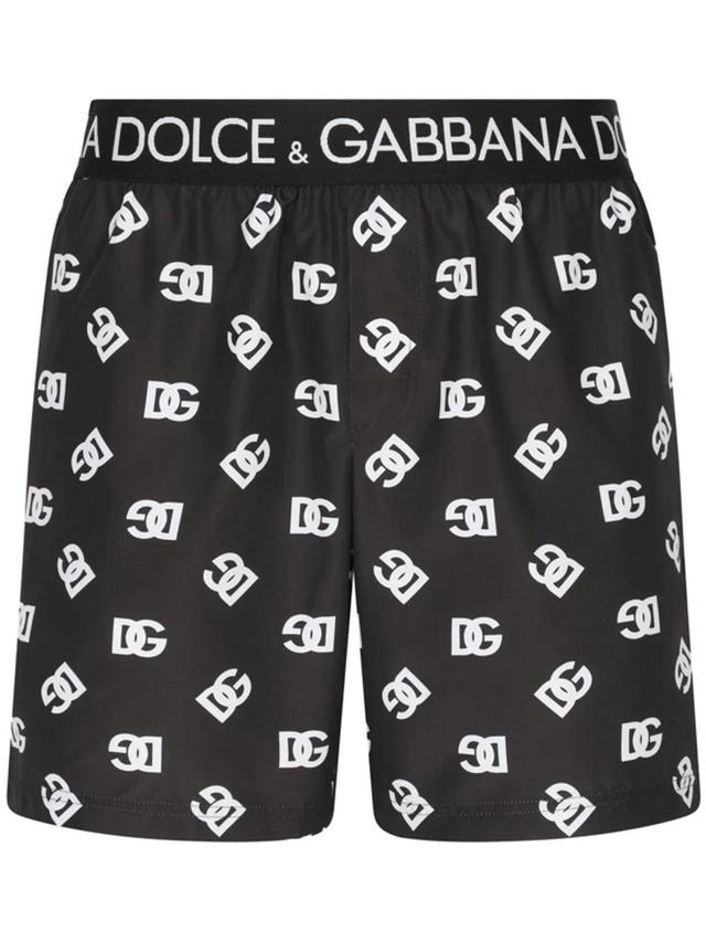 Dg Logo-print Swimming Shorts In Black Product Image