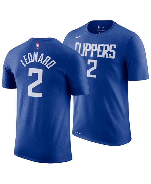 Nike Mens Kawhi Leonard Clippers Player Name & Number DFCT T-Shirt - Blue/Rush Blue Product Image