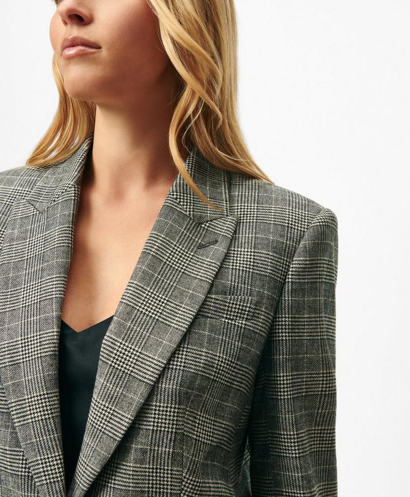 Relaxed Peak Lapel Jacket in Glen Plaid Wool Blend Product Image