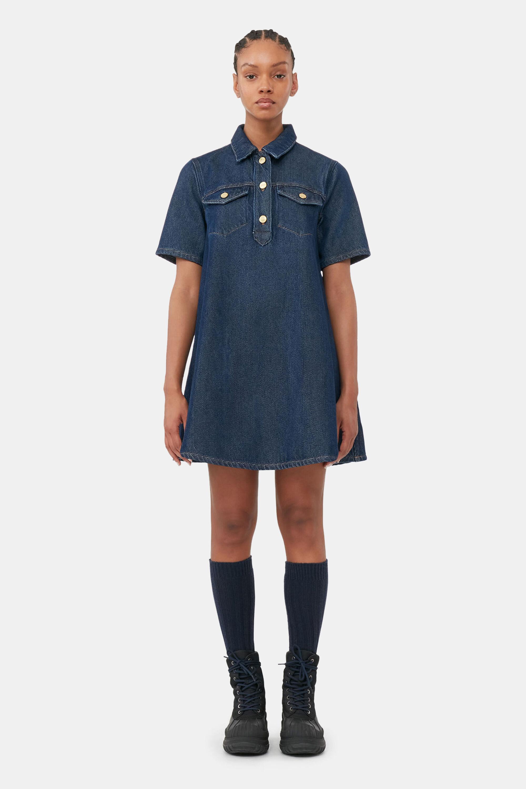 Heavy Denim Mini Dress Product Image