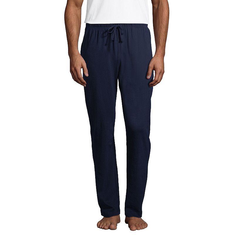 Big & Tall Lands End Knit Jersey Sleep Pants, Mens Dark Blue Product Image