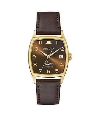 BULOVA Frank Sinatra Young at Heart Leather Strap Watch, 33.5mm Product Image