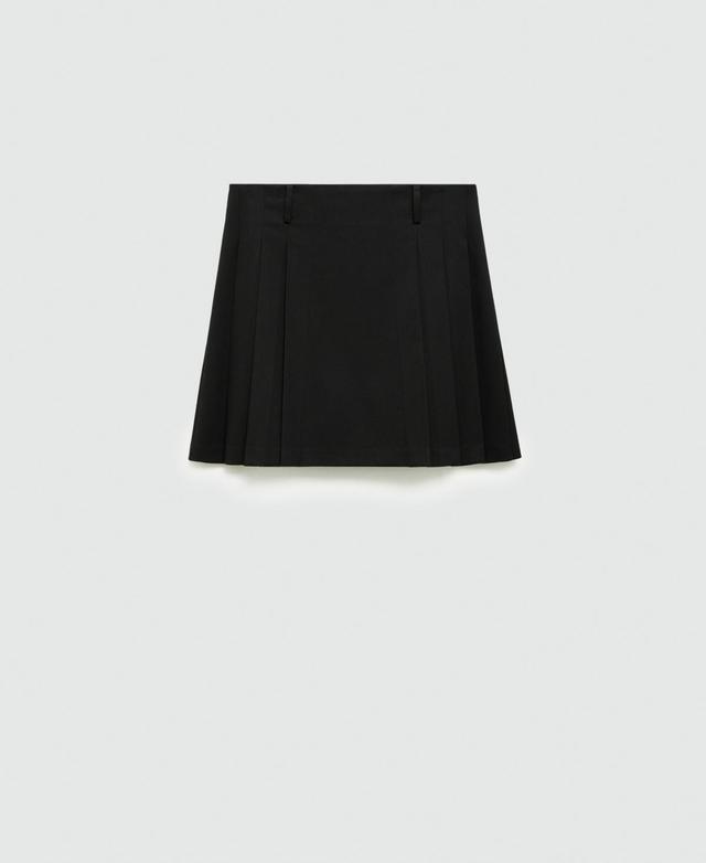 Mango Womens Pinstriped Pleated Skirt Product Image