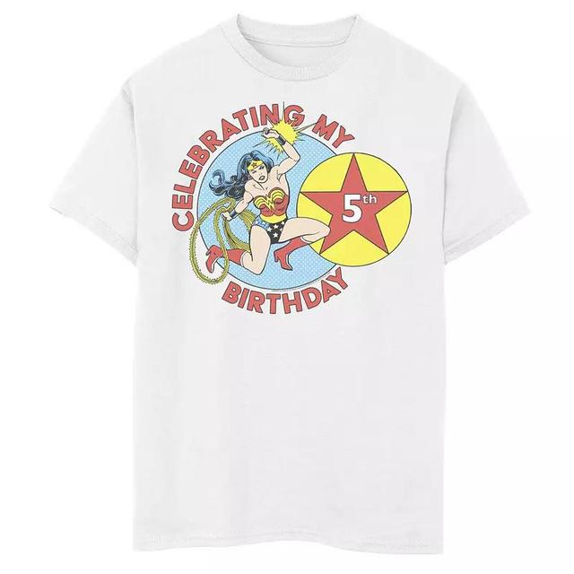 Boys 8-20 DC Comics Wonder Woman Celebrating My 5th Birthday Graphic Tee, Boys Product Image