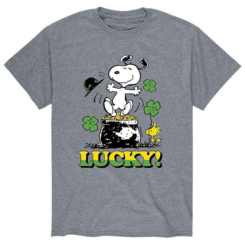 Mens Peanuts Snoopy Lucky Pot O Gold Tee Red Product Image