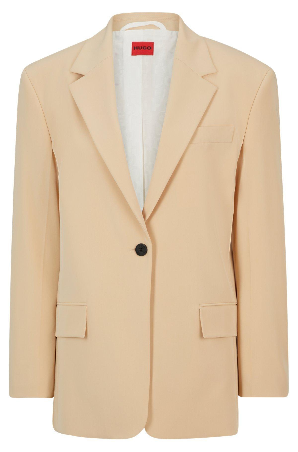 Oversize-fit jacket in stretch fabric with single button Product Image