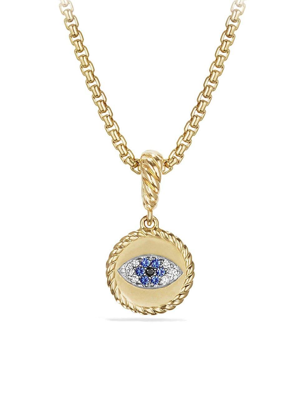 Womens Cable Collectibles Evil Eye Amulet in 18K Yellow Gold with Diamonds Product Image