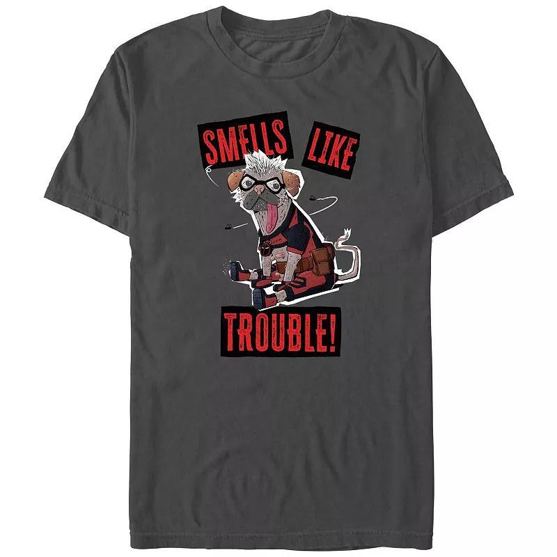 Mens Deadpool And Wolverine Dogpool Trouble Flies Graphic Tee Grey Product Image