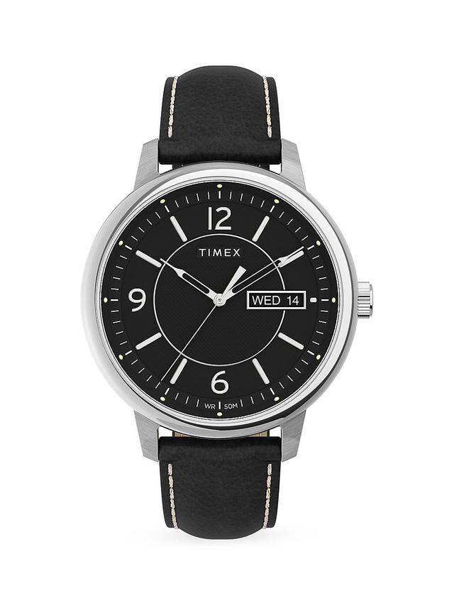 Mens Chicago Leather Strap Watch Product Image