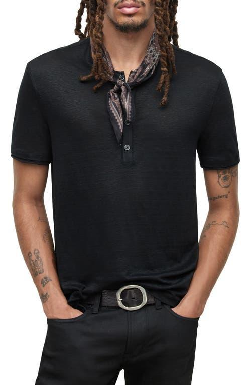 John Varvatos Regular Fit Short Sleeve Linen Henley Product Image