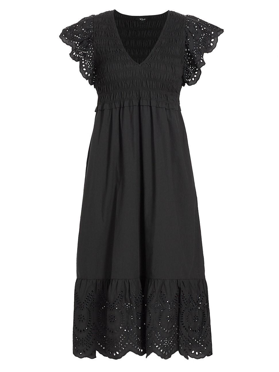 Womens Clementine Embroidered Midi-Dress Product Image