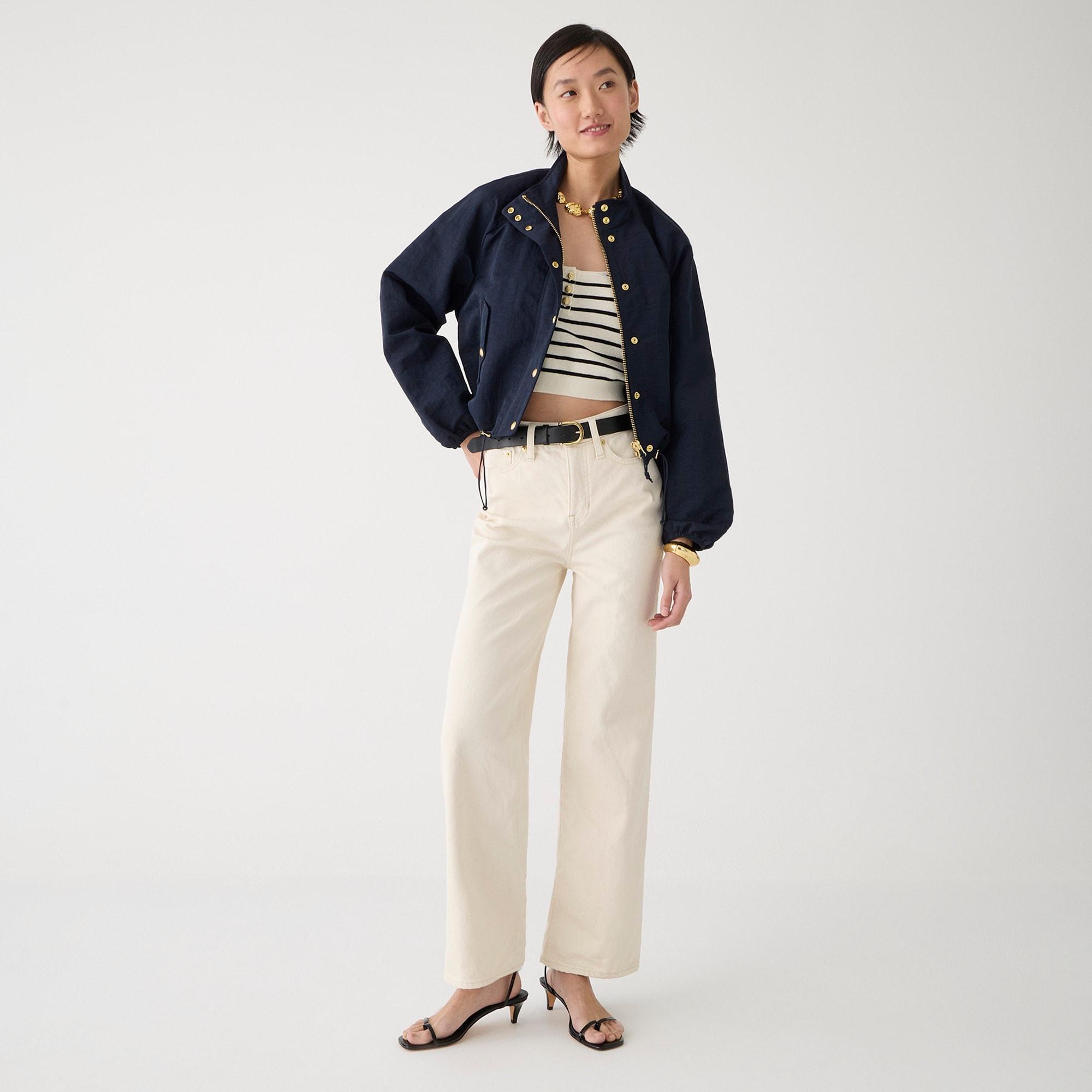 Slim wide-leg jean in ecru Product Image