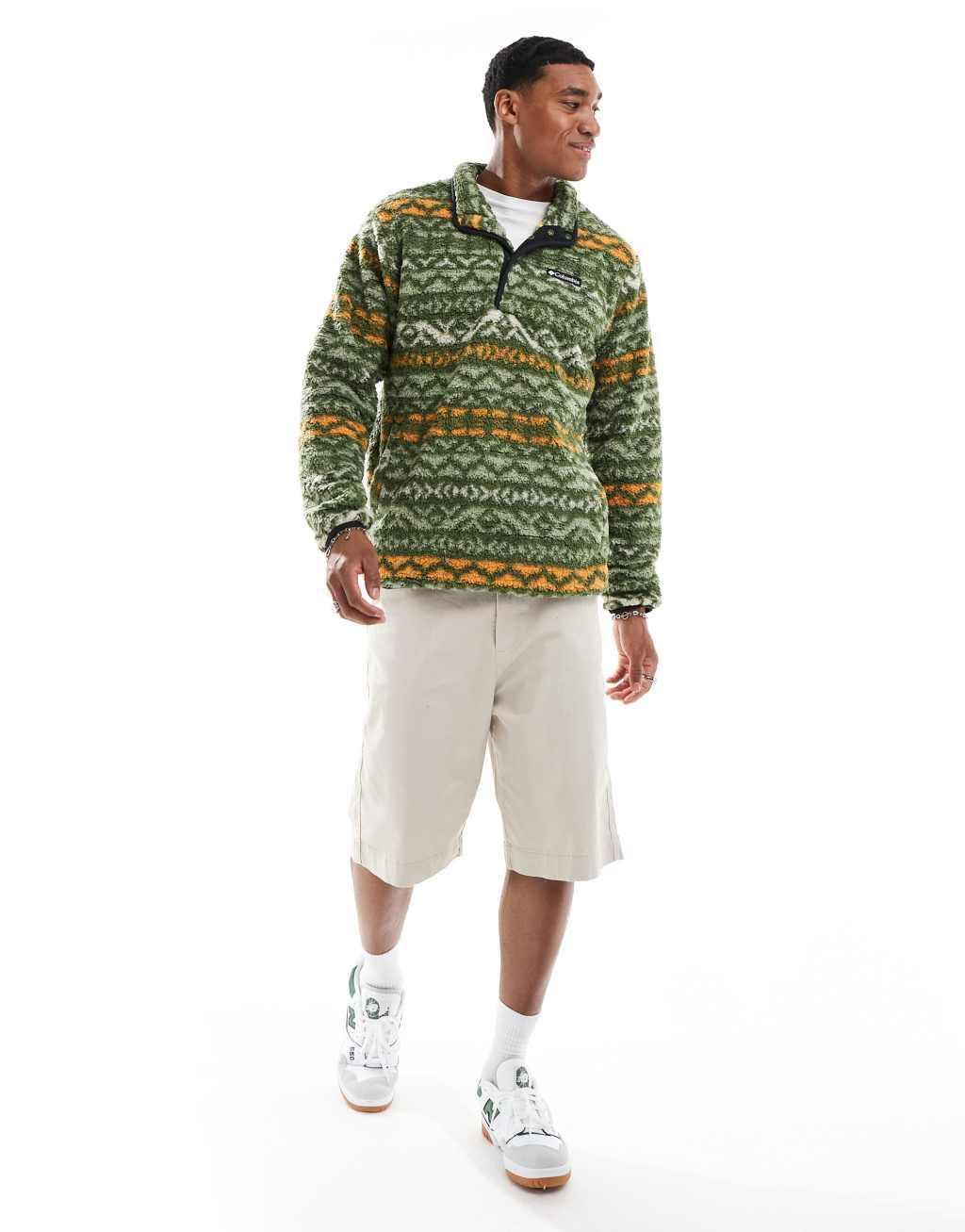 Columbia Rugged Ridge half snap fleece in green Product Image