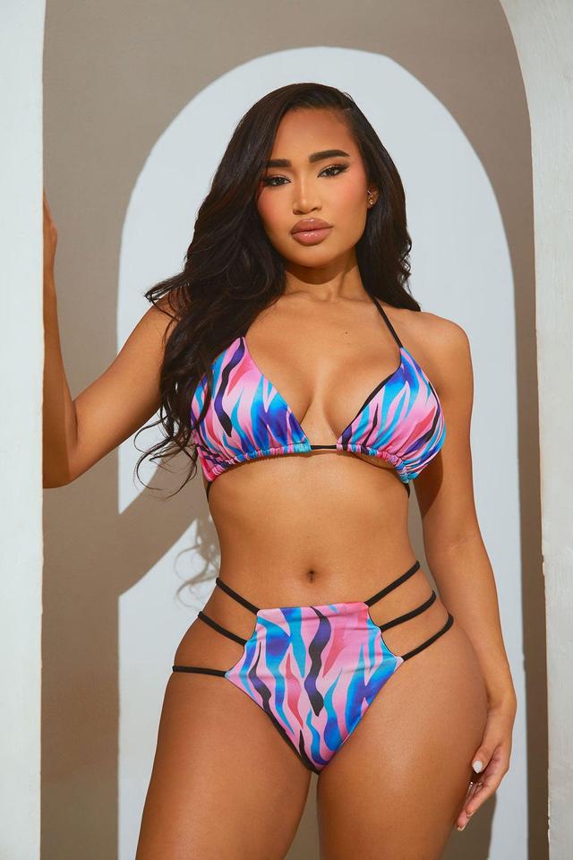 Wild Summer Fun Strappy 2 Piece Bikini - Pink/combo Product Image