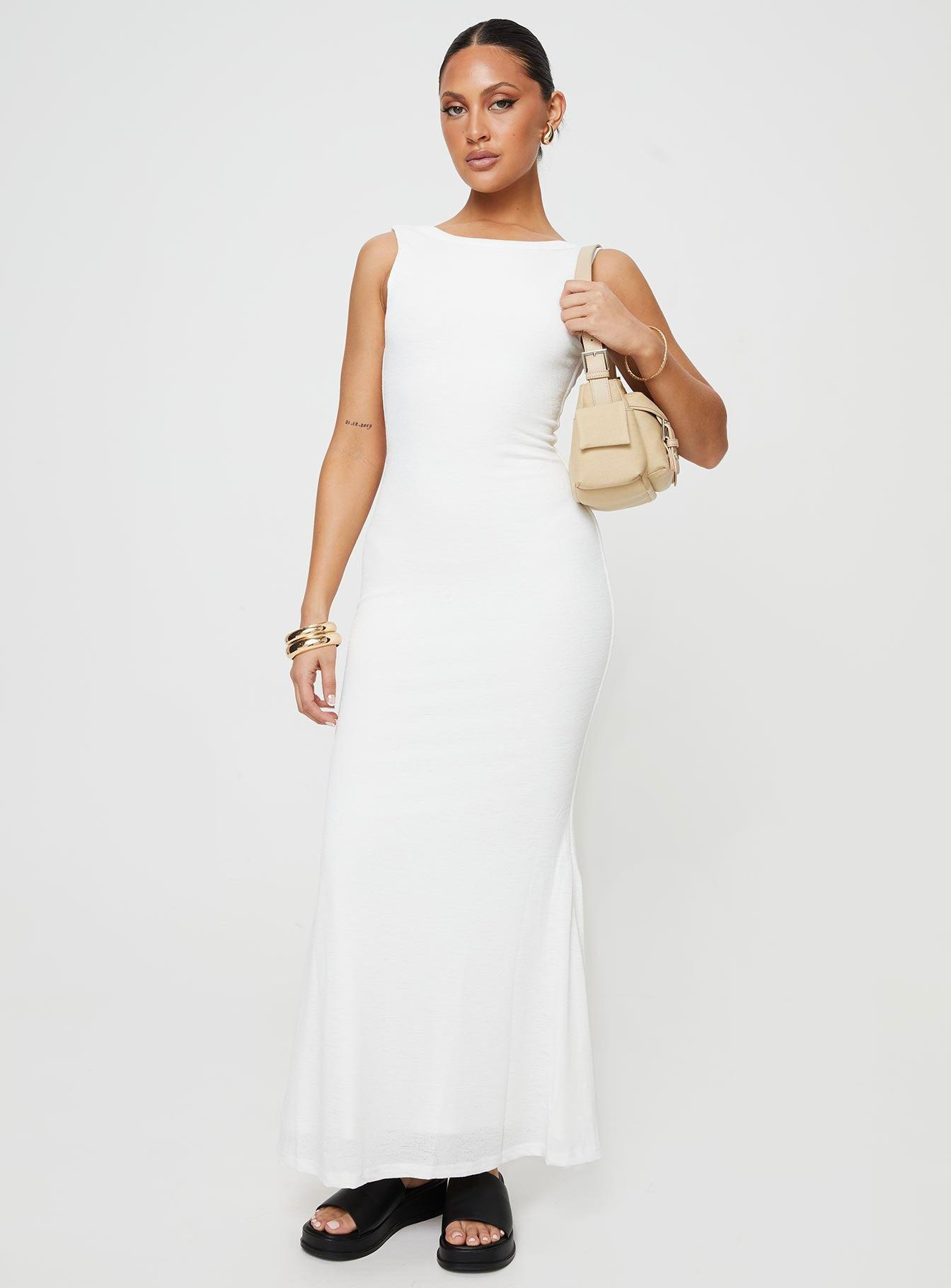 Ashen Maxi Dress White Product Image