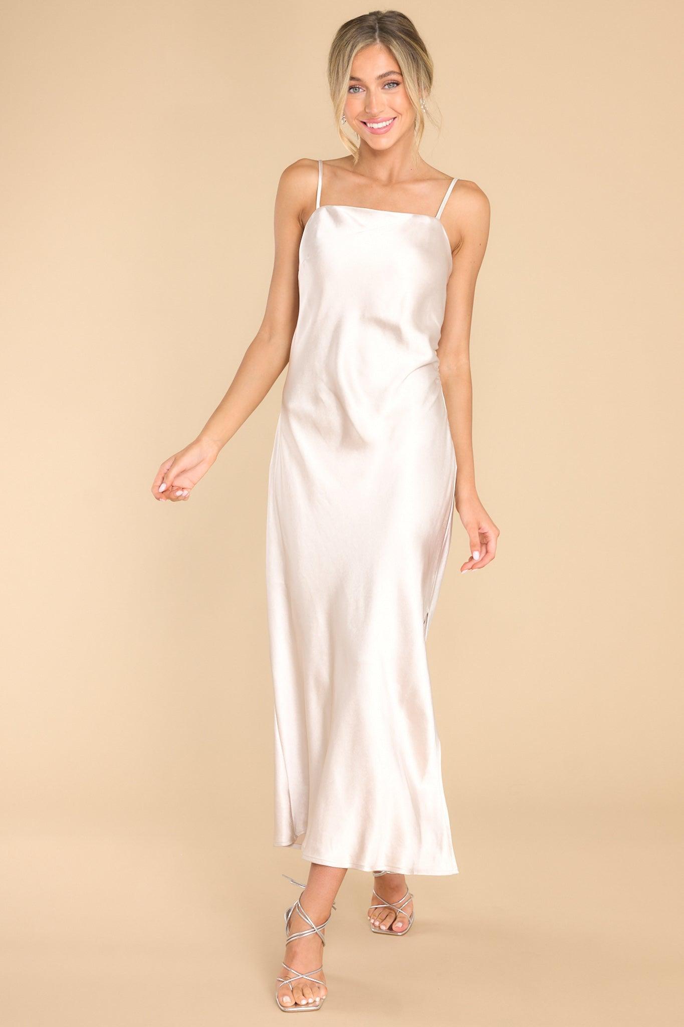 Special Treatment Champagne Midi Dress Product Image