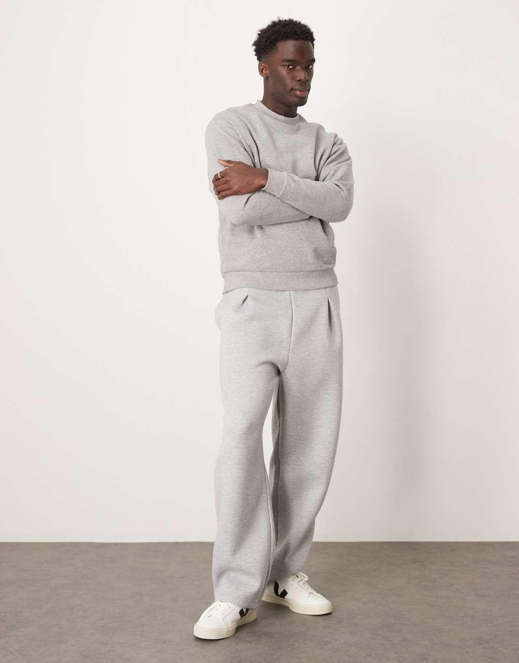 ASOS DESIGN oversized sweatshirt in gray marl Product Image