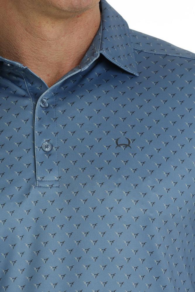 Cinch® Men's S/S Blue Print Arenaflex Polo Product Image