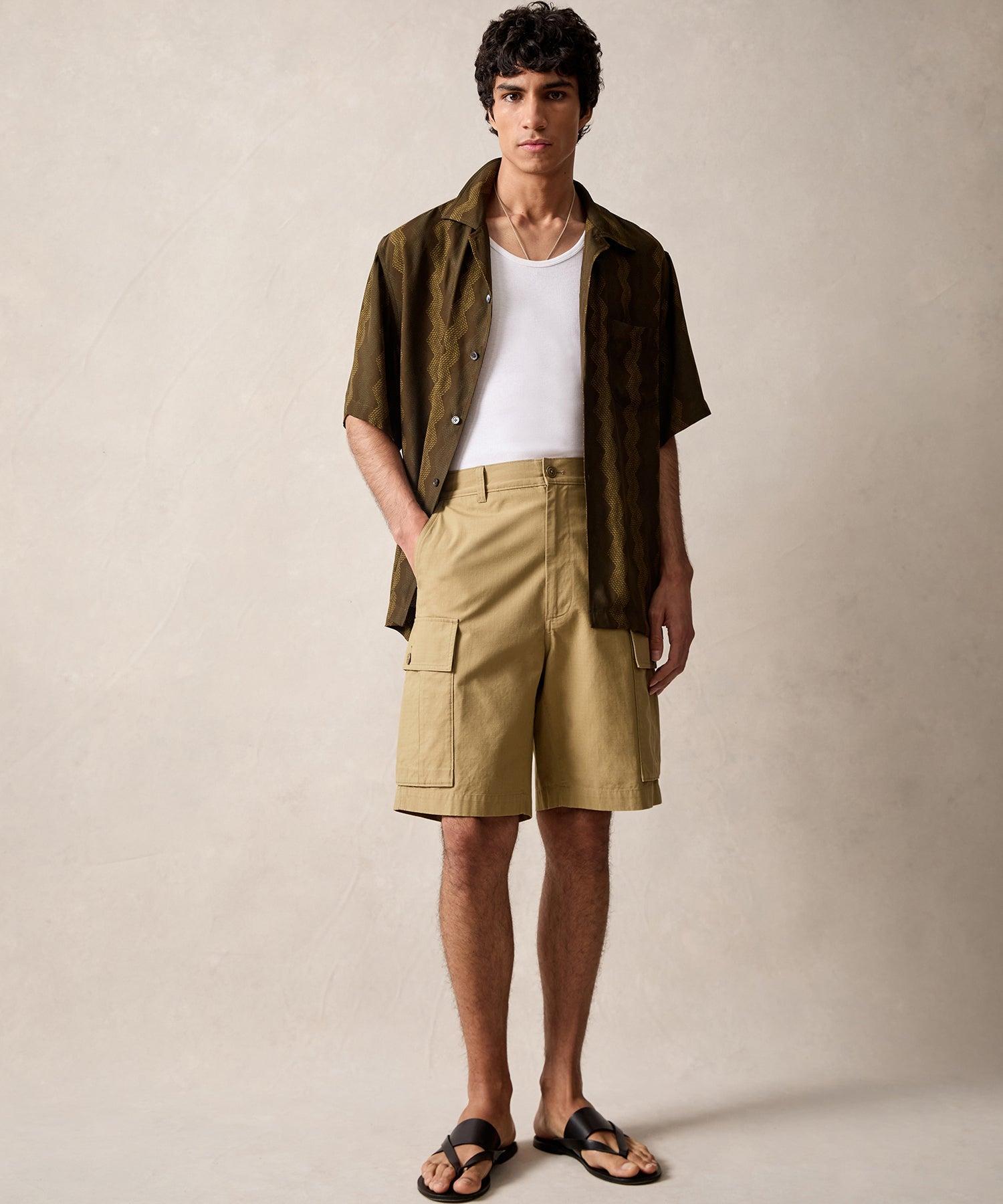 9" Japanese Ripstop Cargo Short in Khaki Product Image