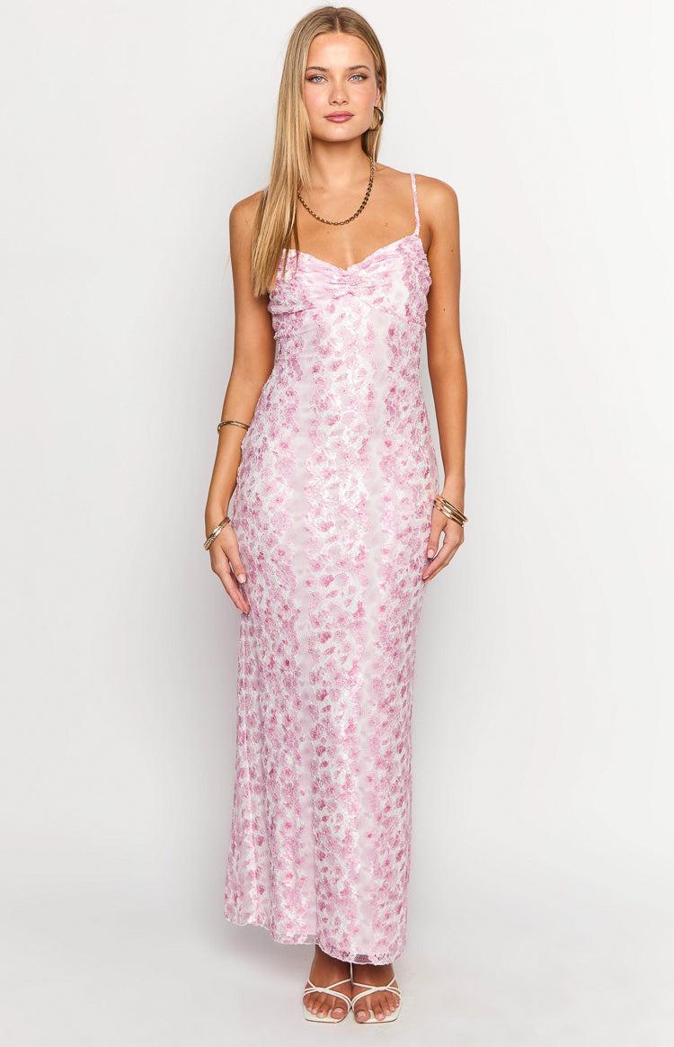 Alanna Pink Lace Maxi Dress Product Image