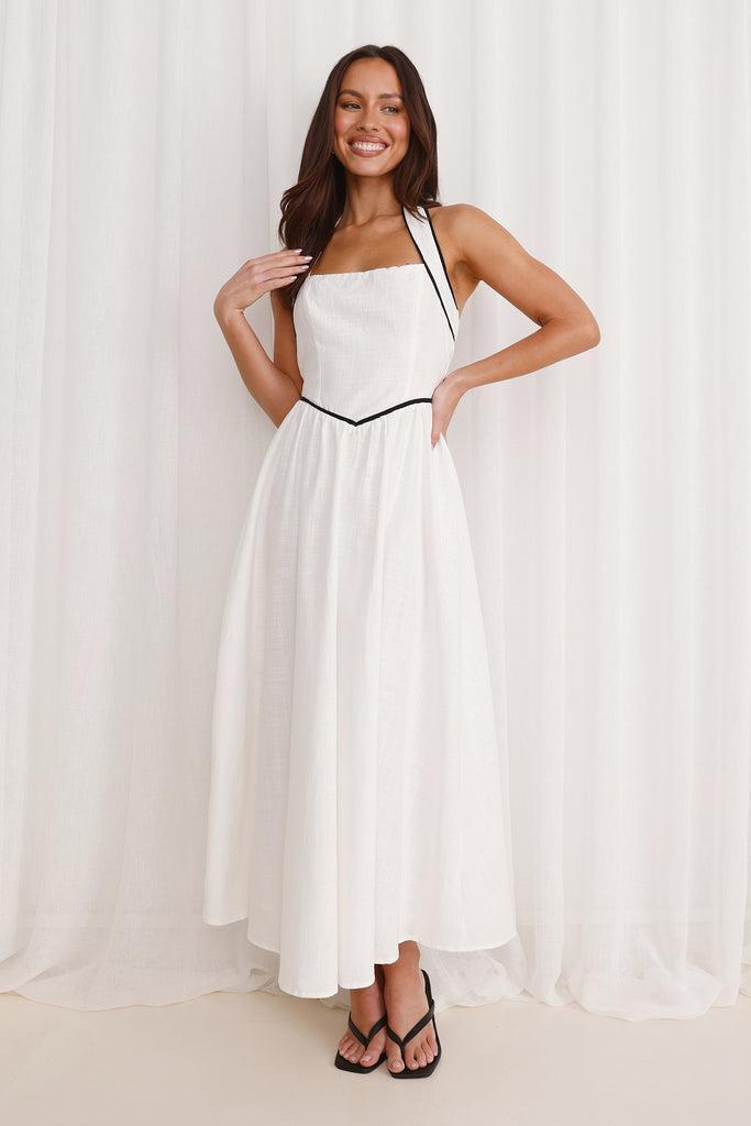 Surf and Sand Halter Midi Dress White product image