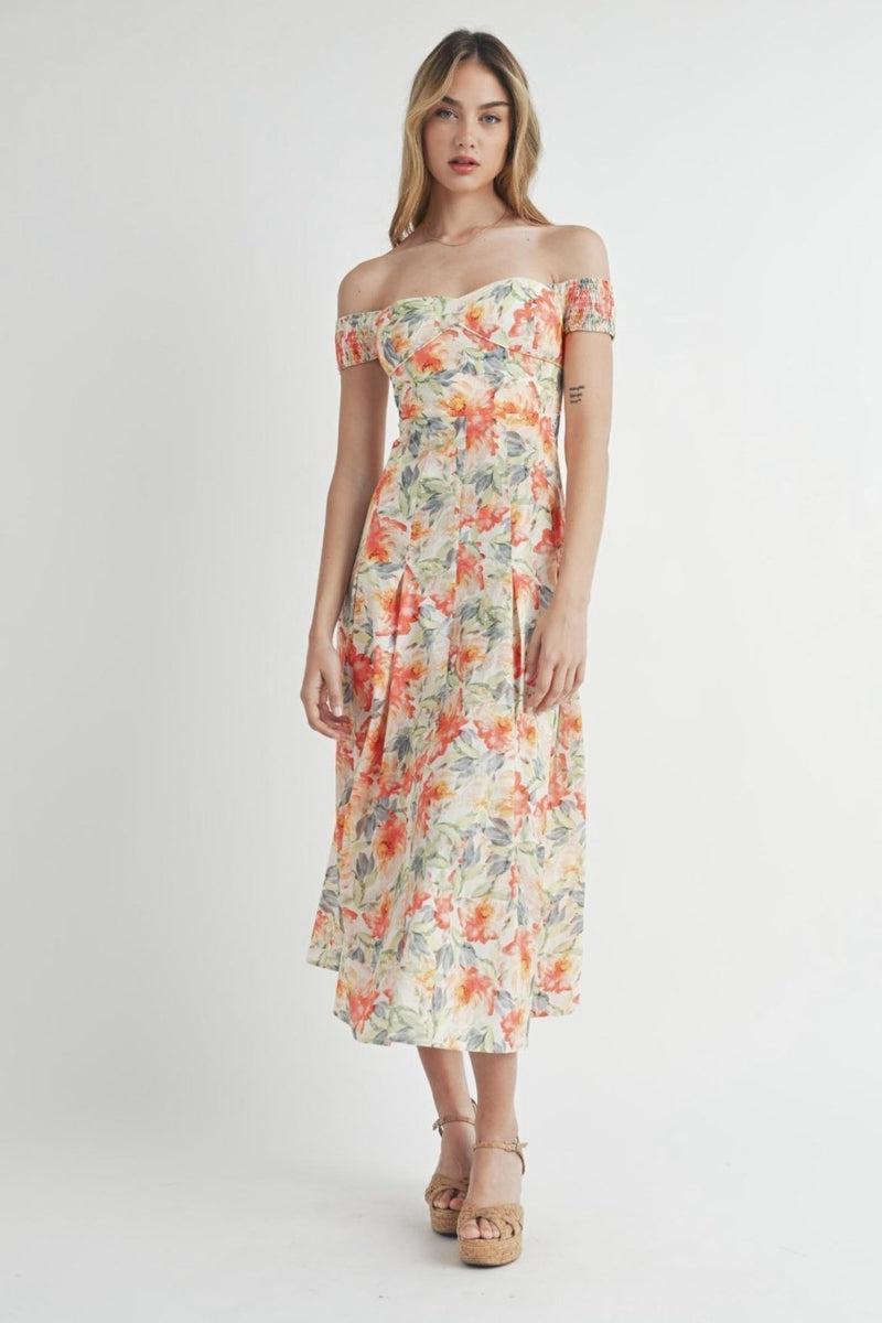 Off-Shoulder Floral Dress Product Image