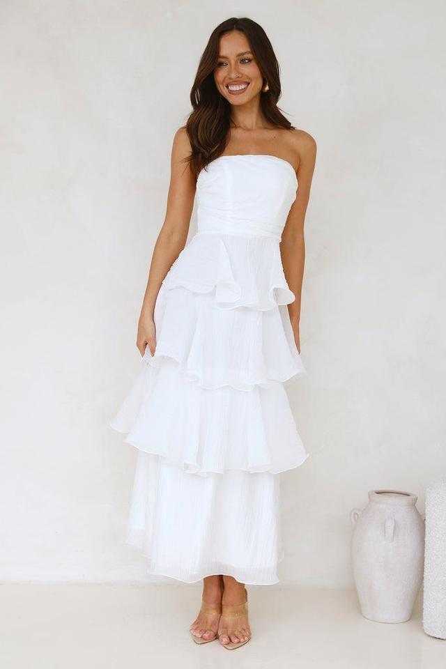 Wedding Adventure Strapless Maxi Dress White Product Image