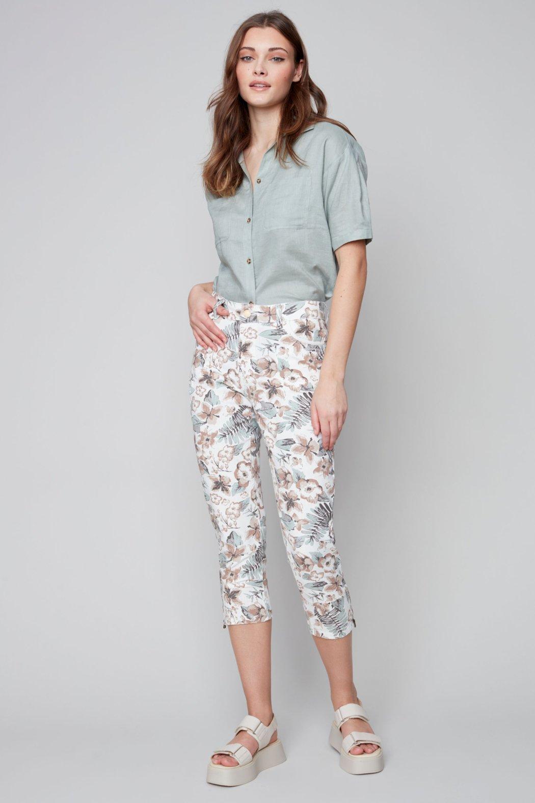 Printed cargo capri pant Female Product Image