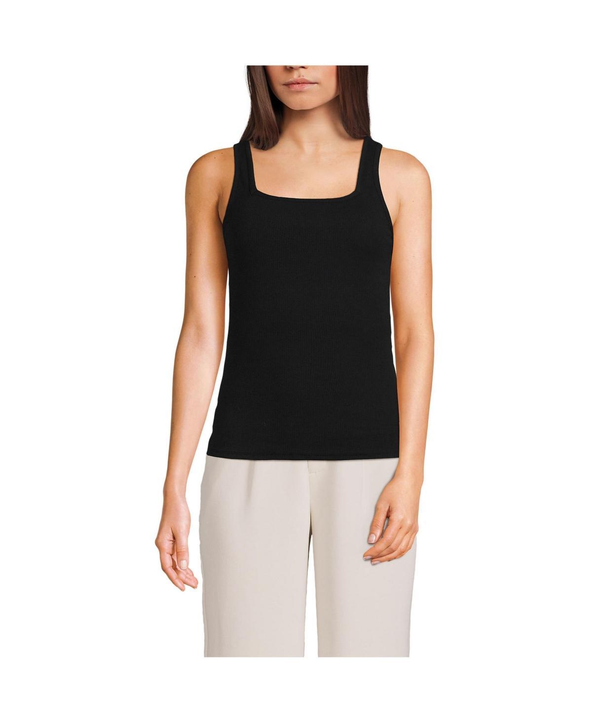 Womens Lands End Squareneck Polished Rib Tank Product Image