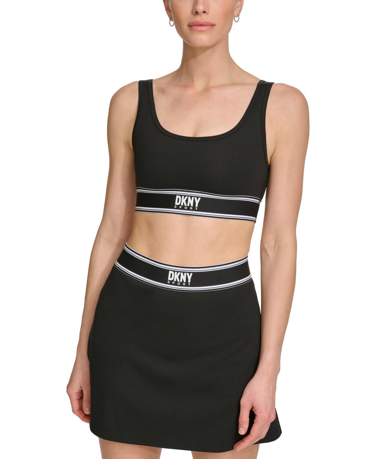 Women's Cotton Logo-Tape Scoop-Neck Sports Bra Product Image