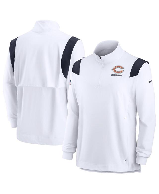 Mens Nike White Chicago Bears Sideline Coach Chevron Lockup Quarter-zip Long Sleeve Top Product Image