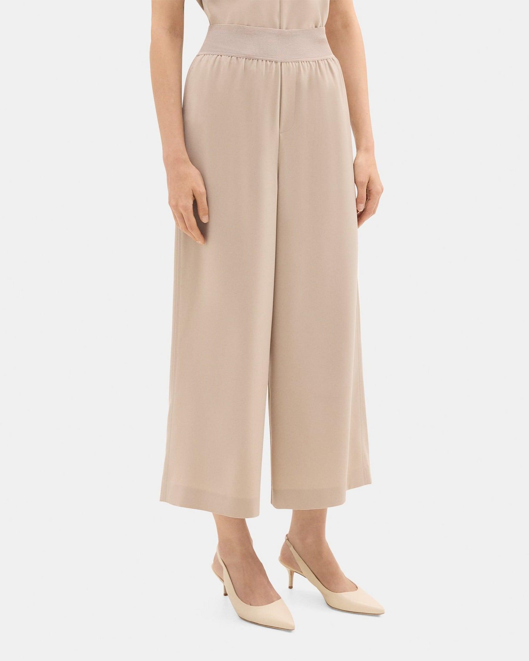 Cropped Pull-On Pant in Crepe Product Image