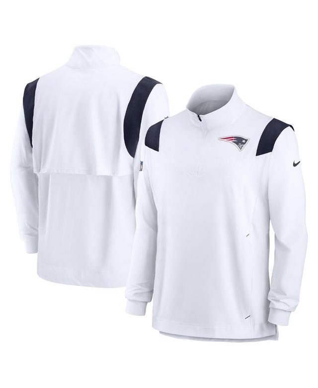 Mens Nike White New England Patriots Sideline Coach Chevron Lockup Quarter-zip Long Sleeve Top Product Image