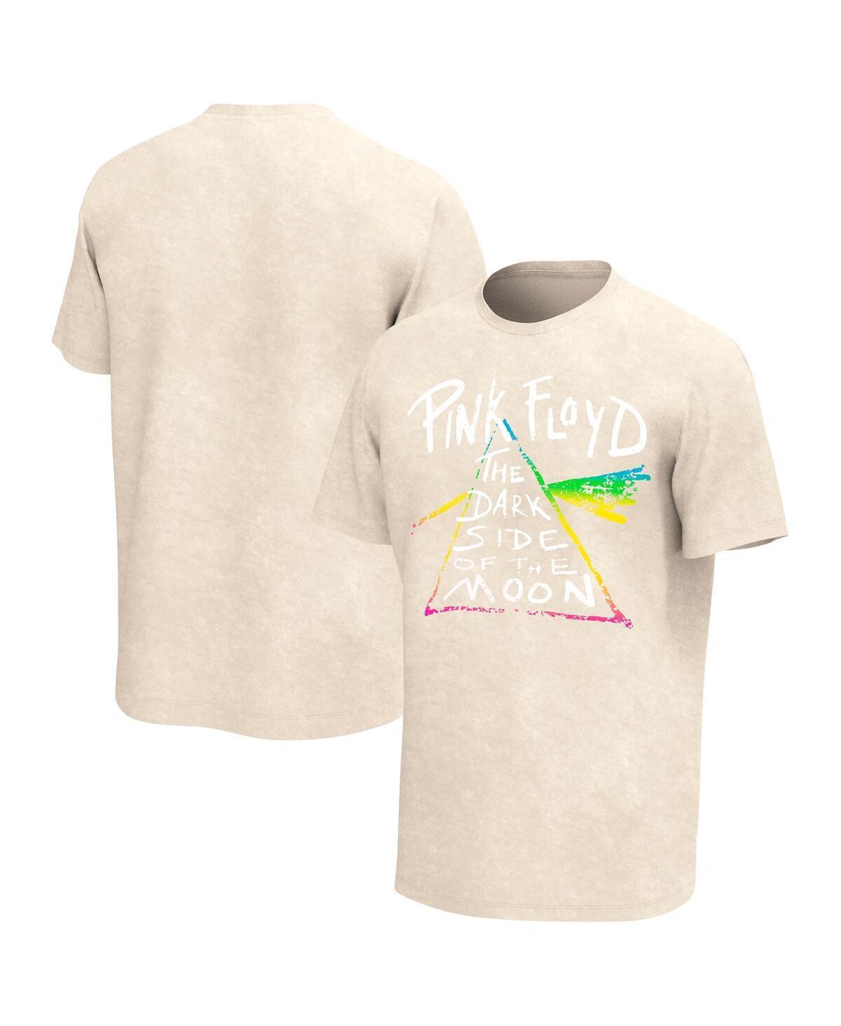 Mens Tan Pink Floyd Bleach Washed Graphic T-shirt Product Image