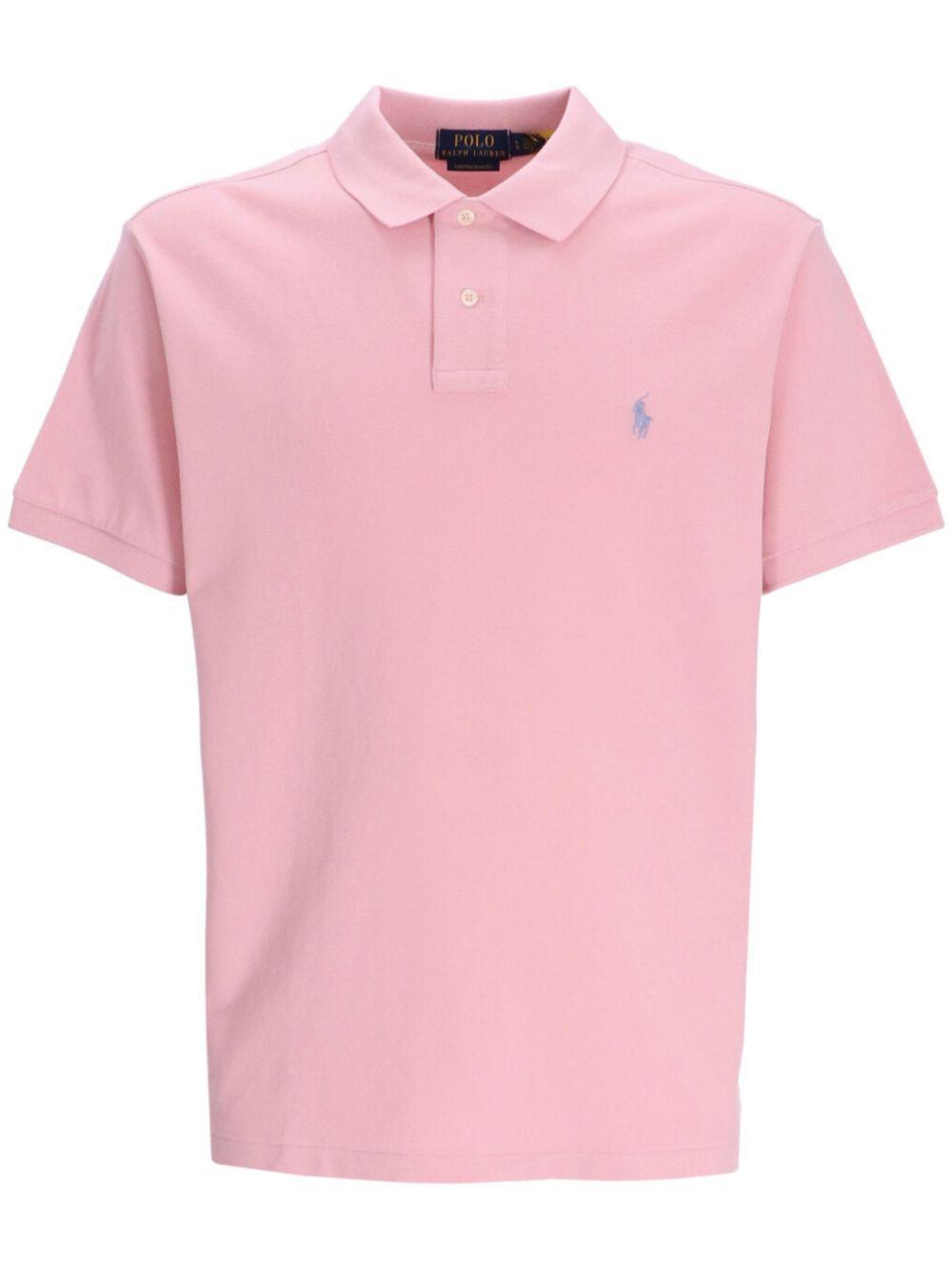 POLO RALPH LAUREN Embroidered-logo Polo Shirt In Pink Product Image