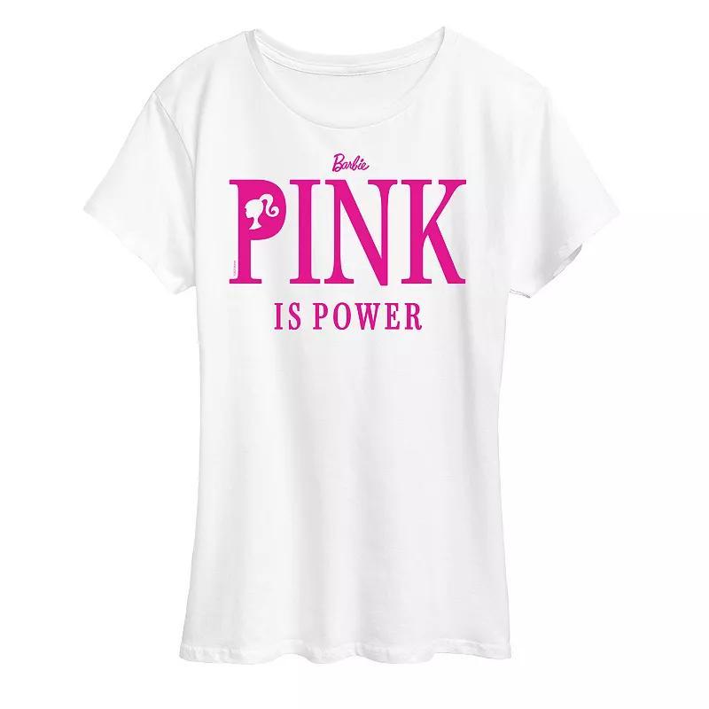 Womens Barbie Pink Is Power Graphic Tee, Girls Product Image