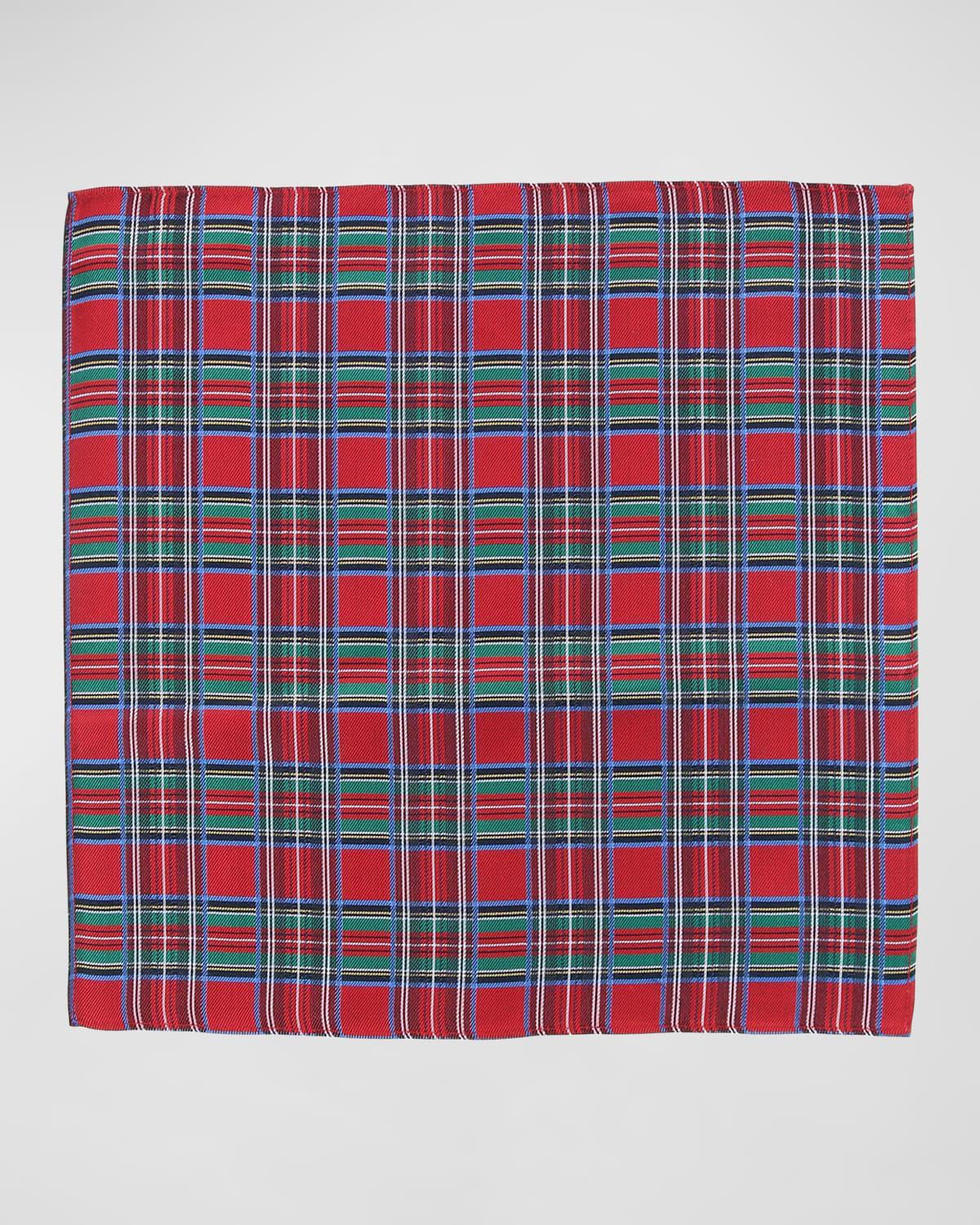 Mens Nicholas Holiday Plaid Pocket Square Product Image