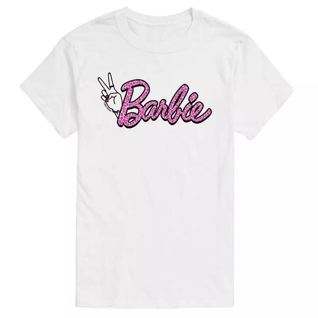 Big & Tall Barbie Leopard Logo Graphic Tee, Mens Product Image