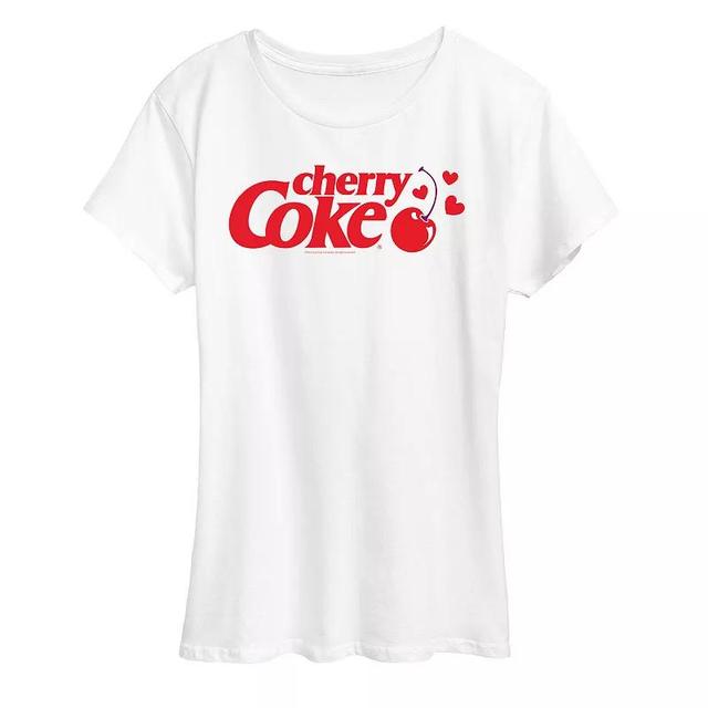 Womens Cherry Coke Heart Cherry Graphic Tee Product Image