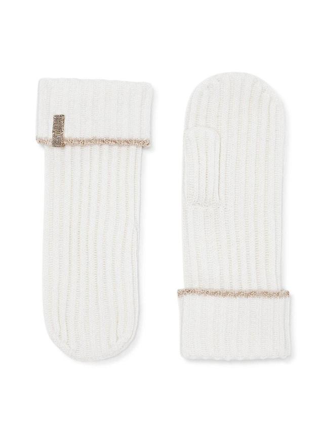 Womens Cashmere Rib Knit Mittens Product Image