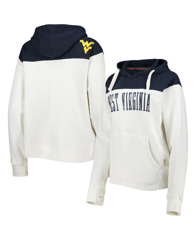 Womens Pressbox /Navy West Virginia Mountaineers Chicago 2-Hit Yoke Pullover Hoodie Product Image